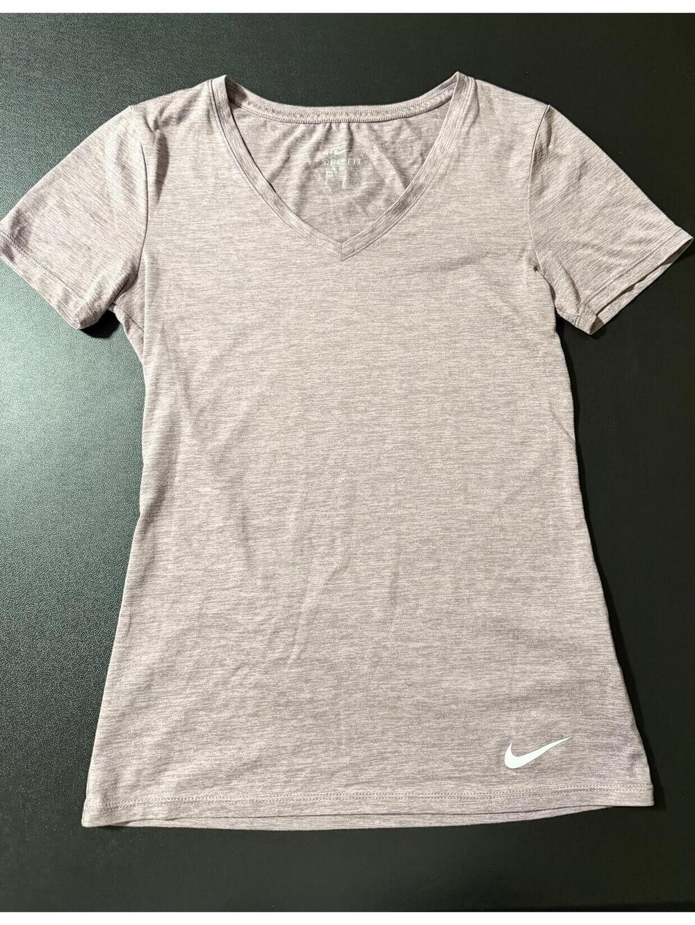 Nike Dri-FIT Women's Heather Mauve‎ V-Neck Athletic T-Shirt XS